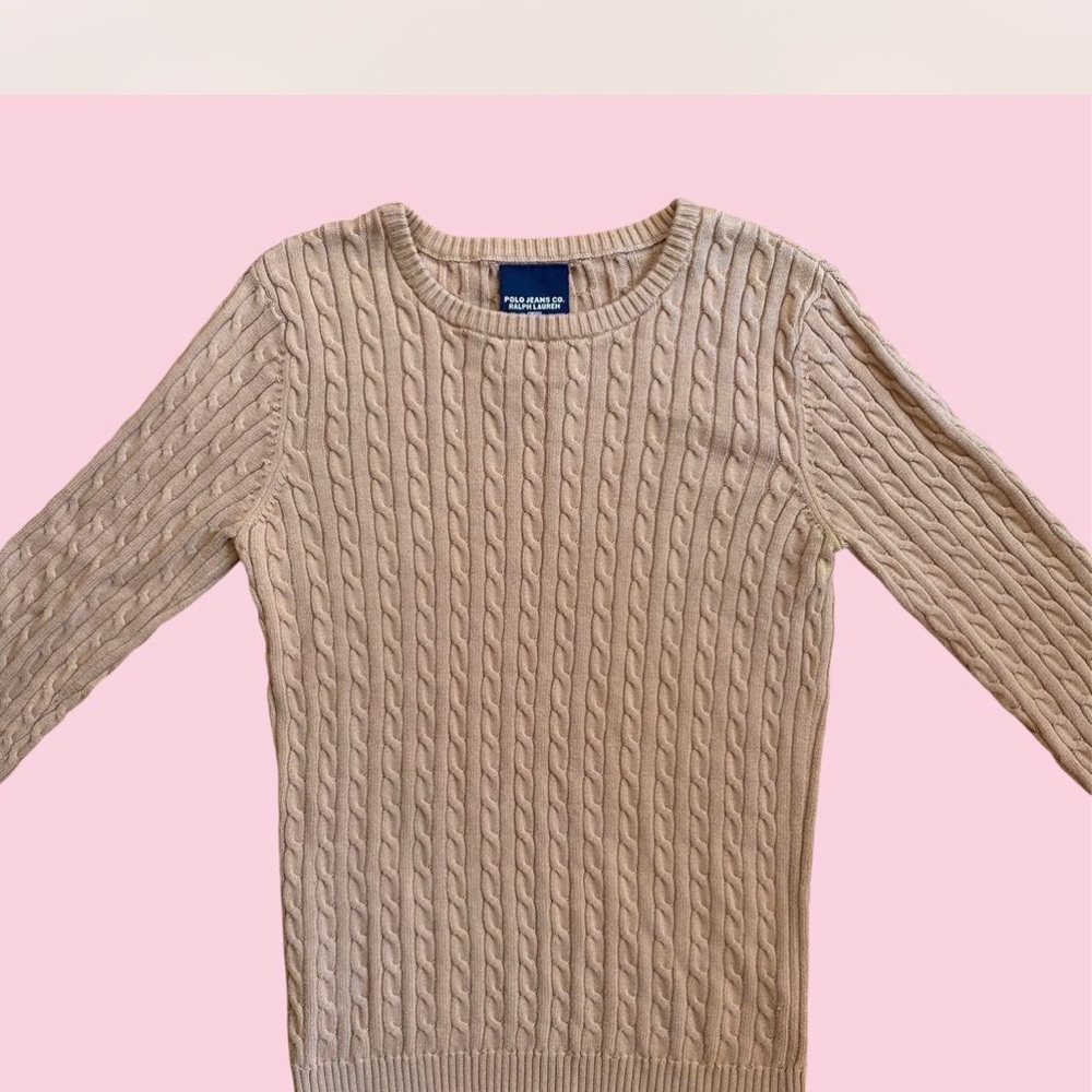 Polo by Ralph Lauren Women's Beige Cable Knit Sweater